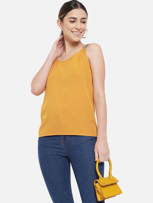women solid shoulder strap regular top - 21880892 - Very Small Image - 1