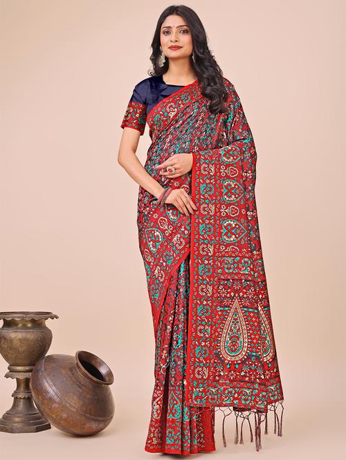 women self design bordered saree with blouse - 21888325 - Very Small Image - 1
