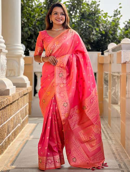 women self design banarasi saree with blouse - 21905759 - Very Small Image - 1