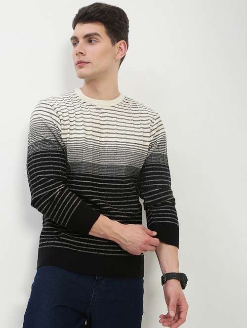 men striped long sleeve slim fit pullover - 21908860 - Very Small Image - 1