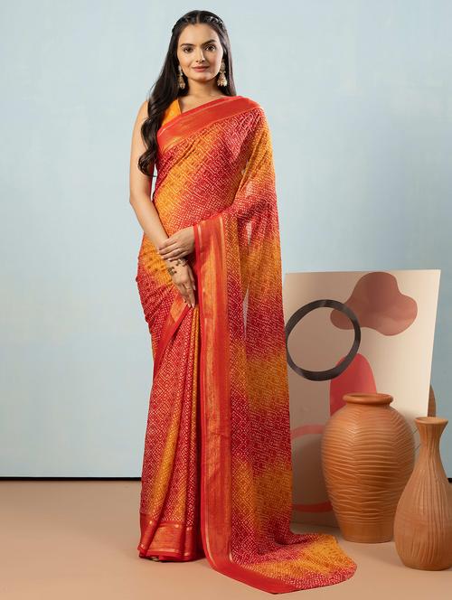 women printed casual wear saree with blouse - 21912360 - Very Small Image - 1