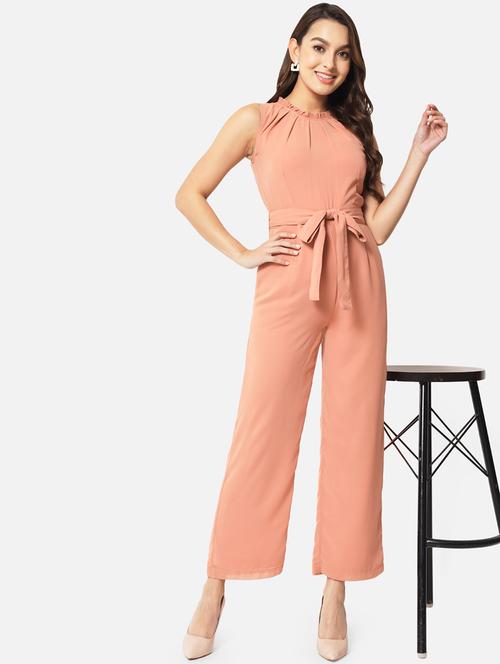women solid halter neck sleeveless jumpsuit - 21916446 - Very Small Image - 1