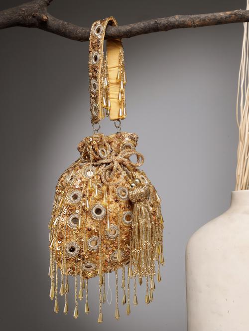 women mirror work & embellished potli bag - 21918688 - Very Small Image - 1