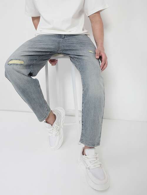 men distressed mid rise straight fit jean - 21923951 - Very Small Image - 1