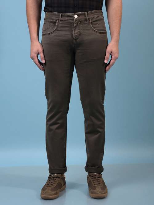 men brown mid rise full length jeans - 21933809 - Very Small Image - 1