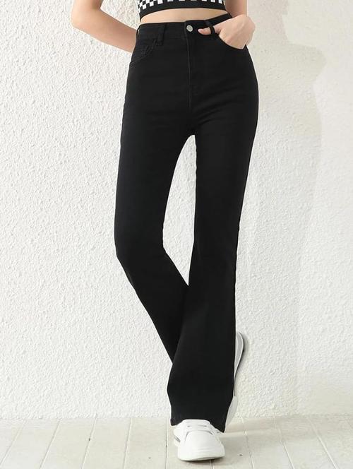women solid high rise bootcut jean - 21936871 - Very Small Image - 1