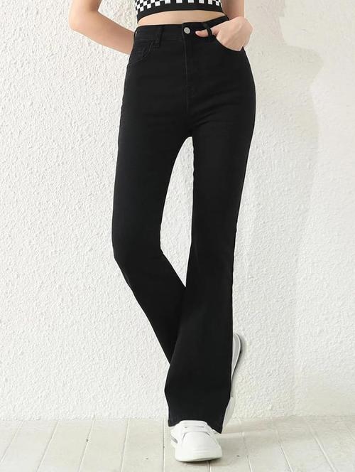 women solid high rise bootcut jean - 21936887 - Very Small Image - 1
