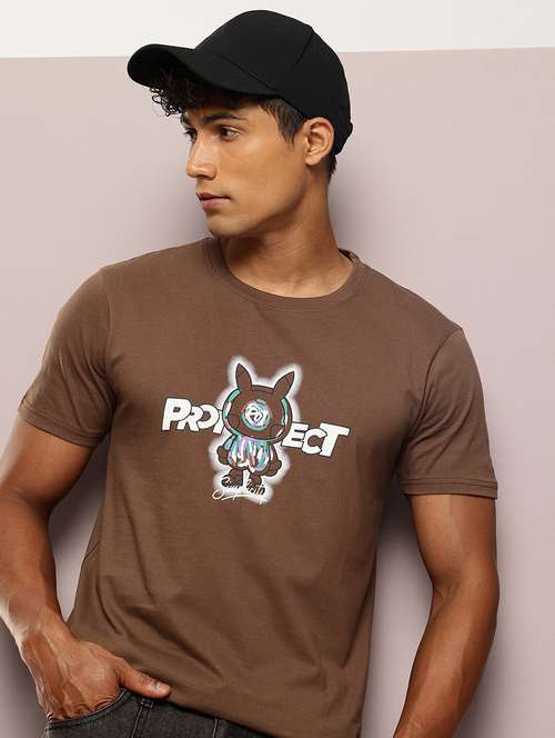 men chest print round neck regular fit t-shirt - 21943492 - Very Small Image - 1