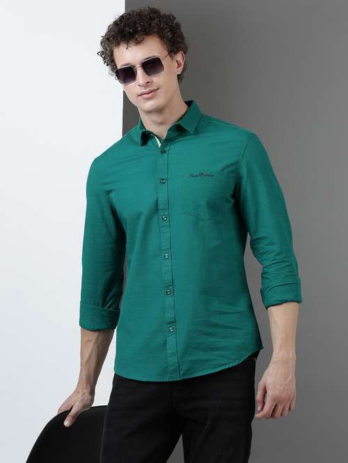 men solid long sleeve regular fit casual shirt - 21954552 - Very Small Image - 1