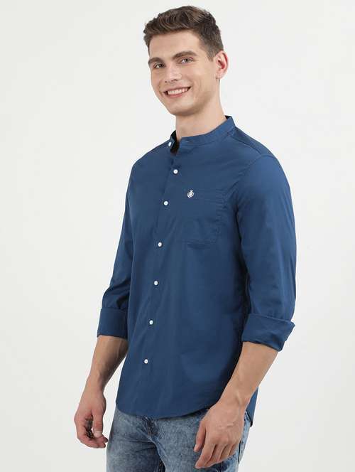 men solid long sleeve regular fit casual shirt - 21954582 - Very Small Image - 1