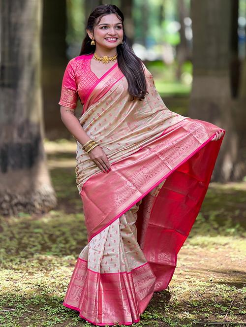 women self design kanjivaram saree with blouse - 21964934 - Very Small Image - 1
