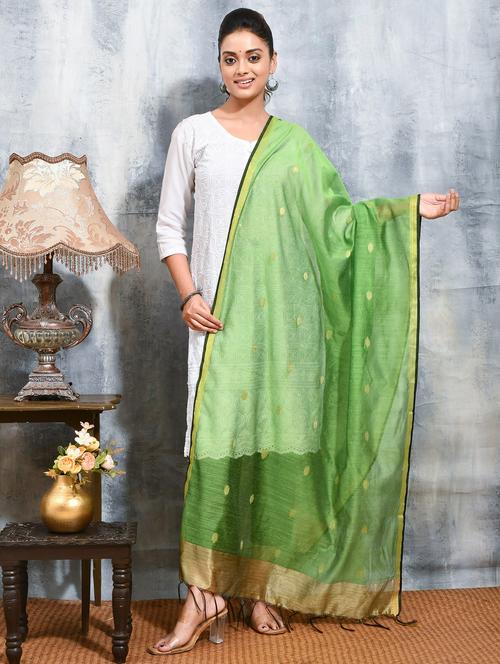 women green self design dupatta - 21965737 - Very Small Image - 1
