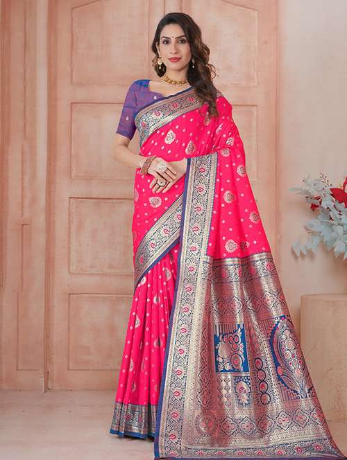 women self design banarasi saree with blouse - 21968661 - Very Small Image - 1