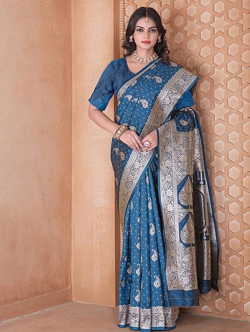 women self design banarasi saree with blouse - 21968782 - Very Small Image - 1