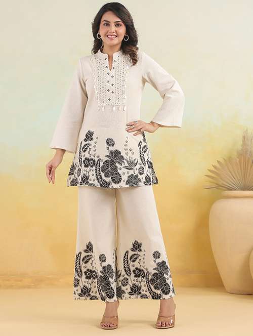 women white long sleeve ethnic co-ord set - 21969751 - Very Small Image - 1