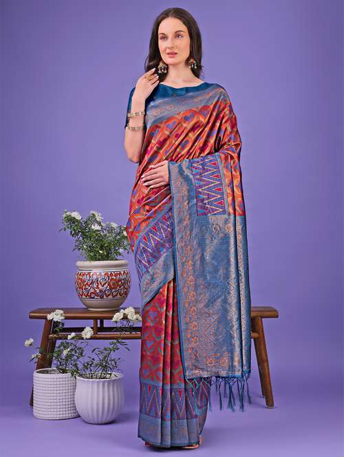 women self design banarasi saree with blouse - 21969839 - Very Small Image - 1