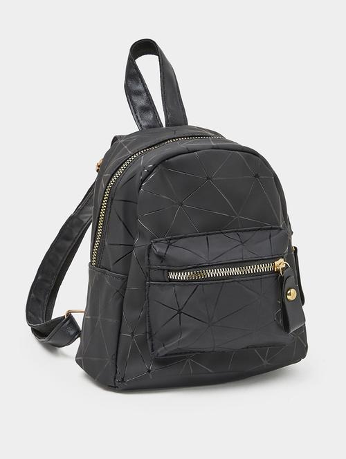 black geometric pattern fashion backpack - 21971318 - Very Small Image - 1