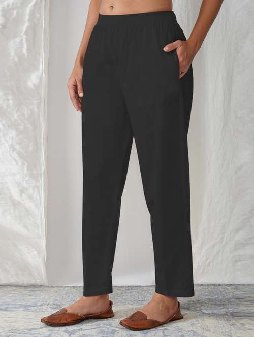 women solid mid rise ankle length tapered pant - 21974989 - Very Small Image - 1