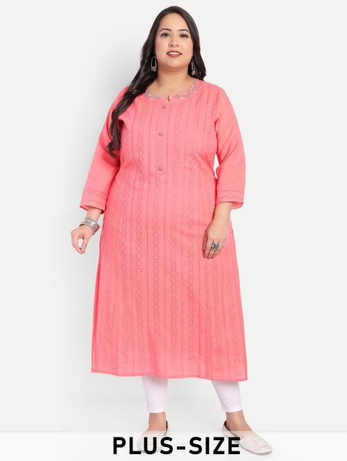 women plus size self designed straight kurta - 21993639 - Very Small Image - 1