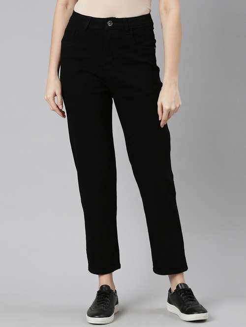 women solid mid rise straight fit jean - 21997123 - Very Small Image - 1