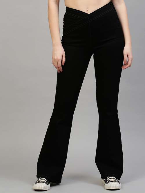 women solid high rise bootcut jean - 21997890 - Very Small Image - 1