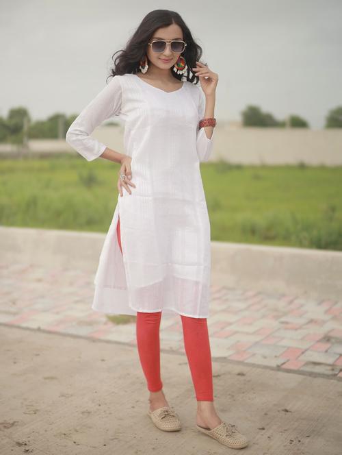women self design three quarter sleeve straight kurta - 21999969 - Very Small Image - 1