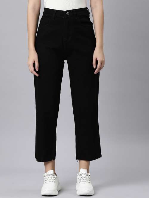 women solid high rise straight fit ean - 22001881 - Very Small Image - 1