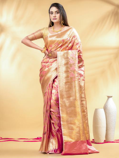 women self design banarasi saree with blouse - 22011292 - Very Small Image - 1
