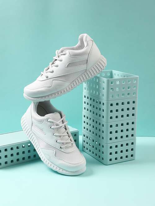 kids solid lace up uniform shoes - 22030435 - Very Small Image - 1