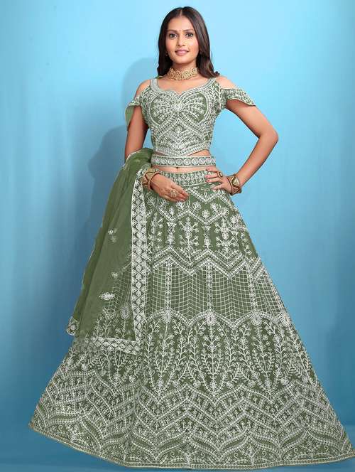 women embroidered fared lehenga and choli set - 22034003 - Very Small Image - 1