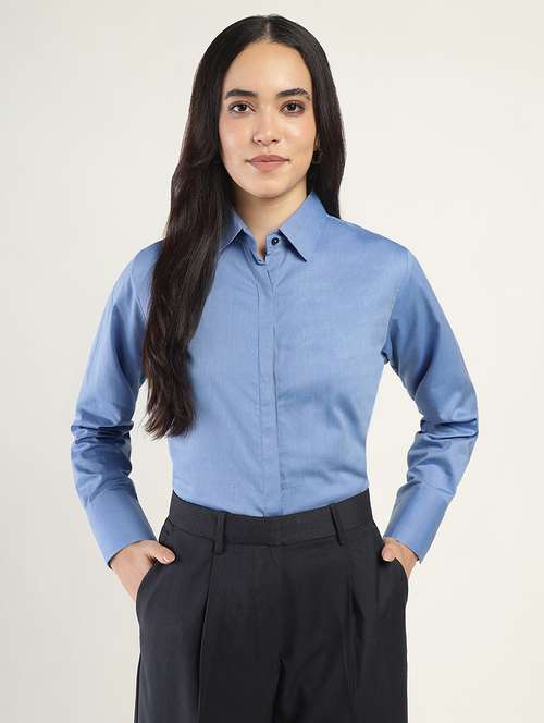 women collared long sleeve regular fit shirt - 22038810 - Very Small Image - 1