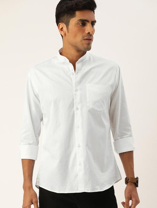 men solid collared long sleeve regular fit shirt - 22038903 - Very Small Image - 1
