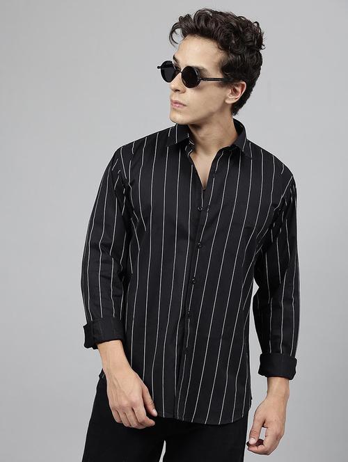 men striped collared long sleeve shirt - 22039020 - Very Small Image - 1
