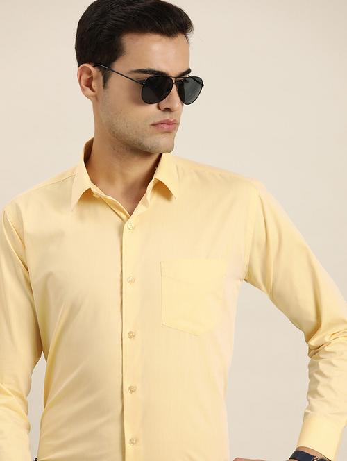 men solid collared long sleeve regular fit shirt - 22039200 - Very Small Image - 1