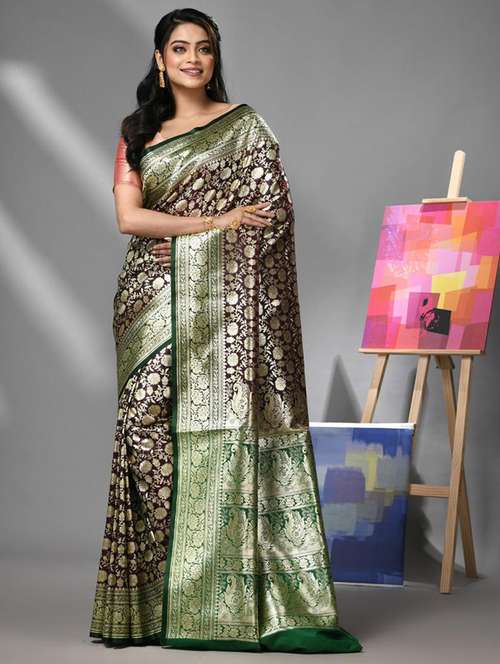 women self design banarasi saree with blouse - 22043057 - Very Small Image - 1