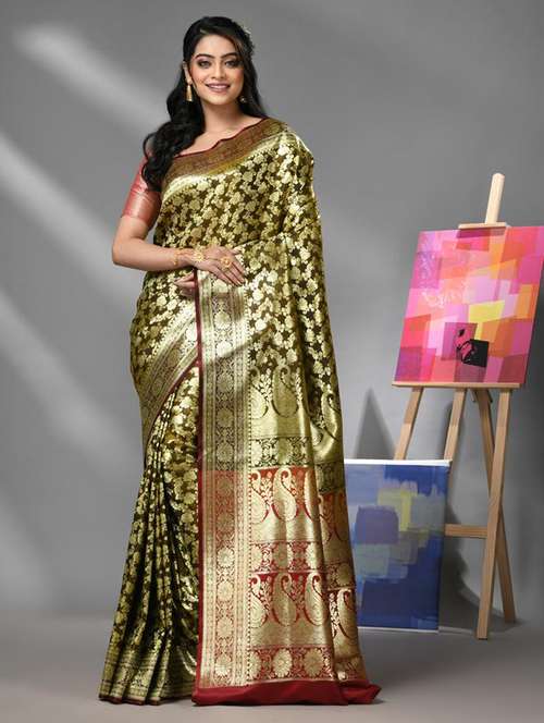 women self design banarasi saree with blouse - 22043063 - Very Small Image - 1