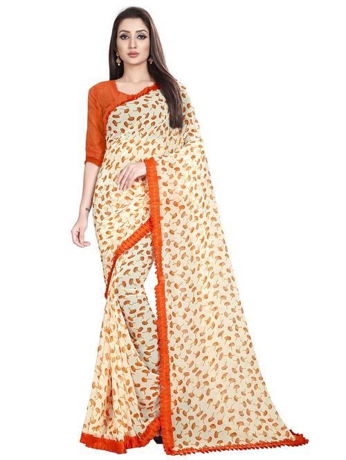 women floral printed saree with blouse - 22060351 - Very Small Image - 1