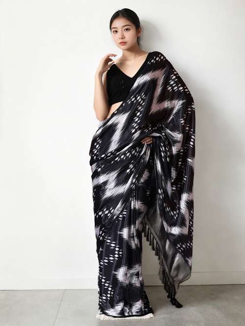 women printed casual wear saree with blouse - 22076084 - Very Small Image - 1