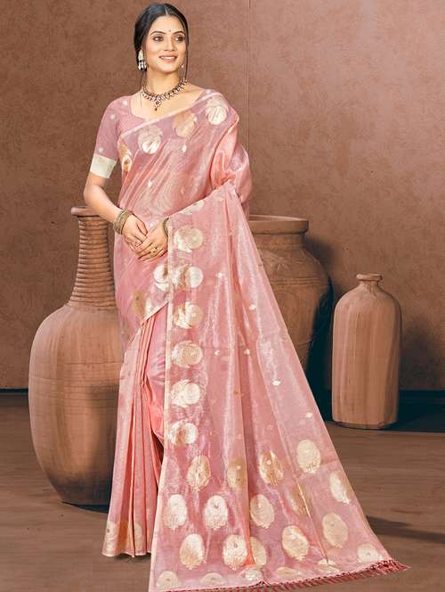 women self design chanderi saree with blouse - 22082421 - Very Small Image - 1