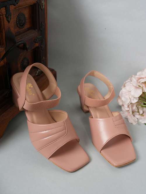 women solid back strap block heel sandals - 22084752 - Very Small Image - 1
