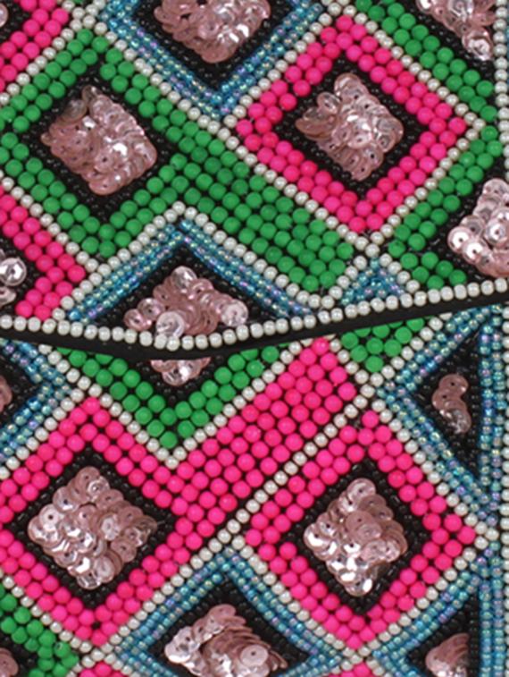multi-colored bead clutch - 10008125 - Standard Image - 3
