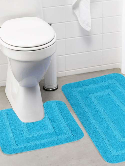 lushomes ultra soft microfiber polyester turq large bath mat set (1 pc bathmat + 1 pc contour) - 10549580 - Very Small Image - 1