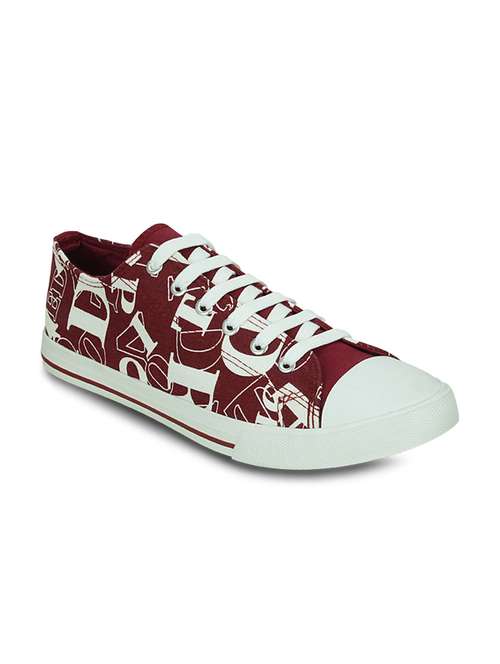 red canvas laceup sneakers - 10606495 - Very Small Image - 1
