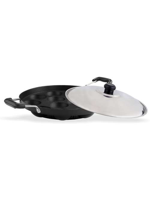 sumeet nonstick appam patra with lid and side handles 220 mm - 10648389 - Very Small Image - 1