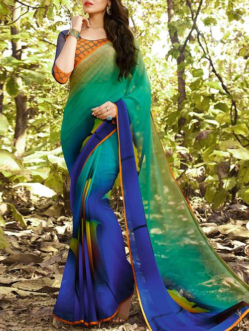 multi colored georgette saree - 10855909 - Very Small Image - 1
