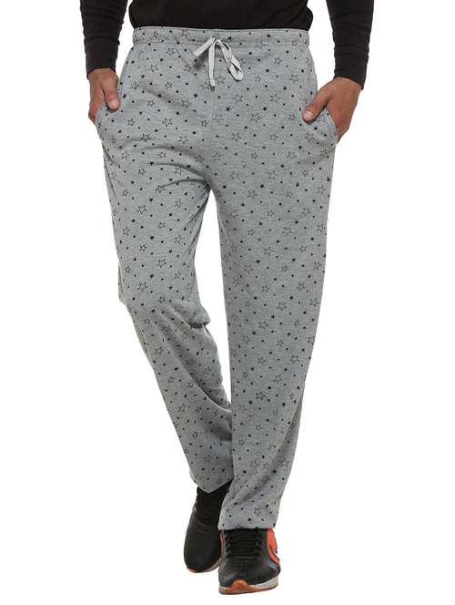 grey printed full length track pant - 11461372 - Very Small Image - 1