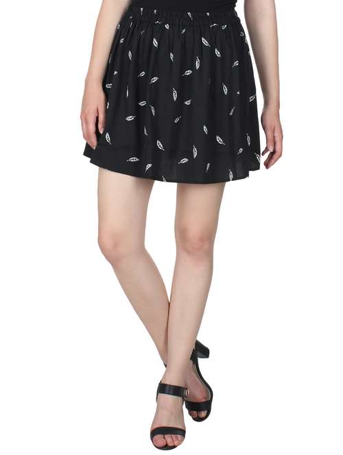 black polyester printed skirt - 11529029 - Very Small Image - 1