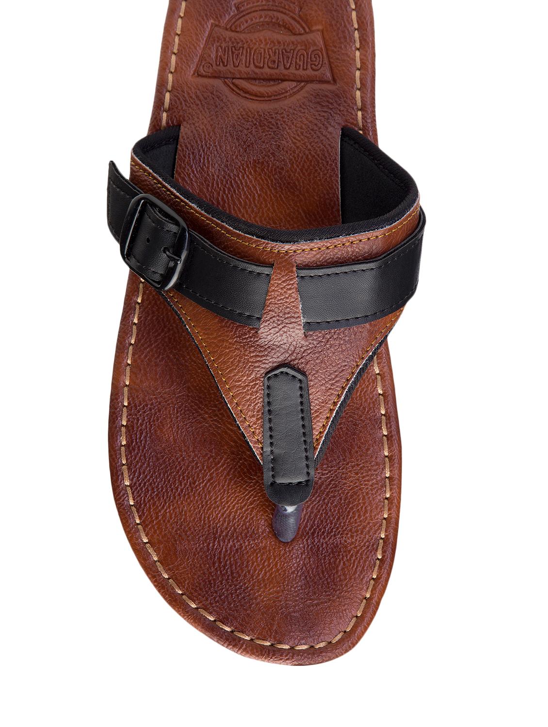 men brown color leatherette sandals - 11570891 - Zoom Image - 2
