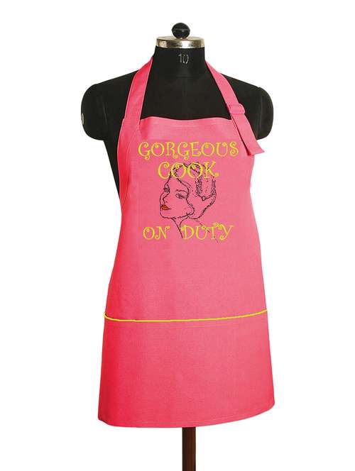 pink printed cotton apron - 11758349 - Very Small Image - 1