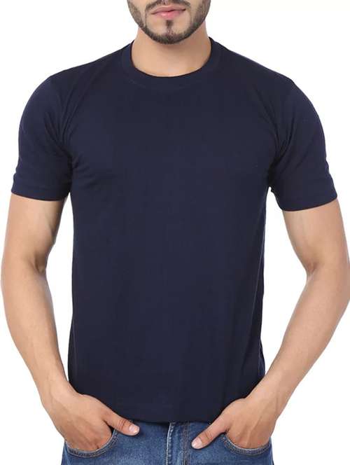 Navy Blue Cotton Tshirt - 11789183 - Very Small Image - 1